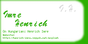 imre henrich business card